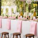 KKJIAF 50 Pack Light Pink Square Satin Napkins 17x17 Inch Soft Smooth Cloth NapkinsSilky Table Napkin for Wedding Banquet Party Decoration
