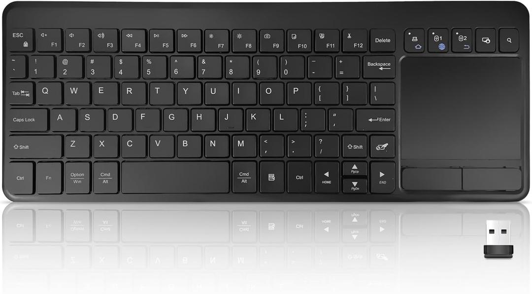 INFINMIND Wireless Bluetooth Touchpad Keyboard with 3-Device(1*USB,2*BT) Portable Computer Keyboard for Laptop,Tablet,Mac,Windows,Android,Chrome OS