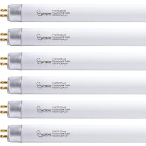 22 Inch F14T5/DL Fluorescent Light Bulb, 6500K Daylight, T5 14 Watts Fluorescent Replacement Bulb for Counter and Cabinet Fixture, G5 Base - 6 Pack