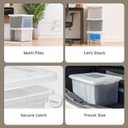 IRIS USA 35 Qt. Letter/ Legal File Box with Latching Lid, Clear