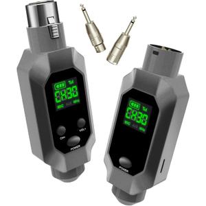 Wireless XLR Transmitter & Receiver: UHF Wireless Microphone System for 8-Hours Battery, 164ft Range, Wireless Microphone Adapter for Condenser/Dynamic Mics, Mixers, PA System, Guitar