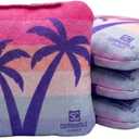 Professional Dual Sided Cornhole Bags- 16 oz 6x6 w/Premium Resin Fill - Official Tournament Slide/Stick Pro Bean Bags - Regulation/Approved