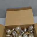 Deekin 22 Pcs Christmas Tree Glass Ornaments Set Mini Vintage Christmas Tree Decoration Xmas Rustic Hanging Glass Ornaments with Loop for Holiday Party Decor, 3 Styles(Silver)