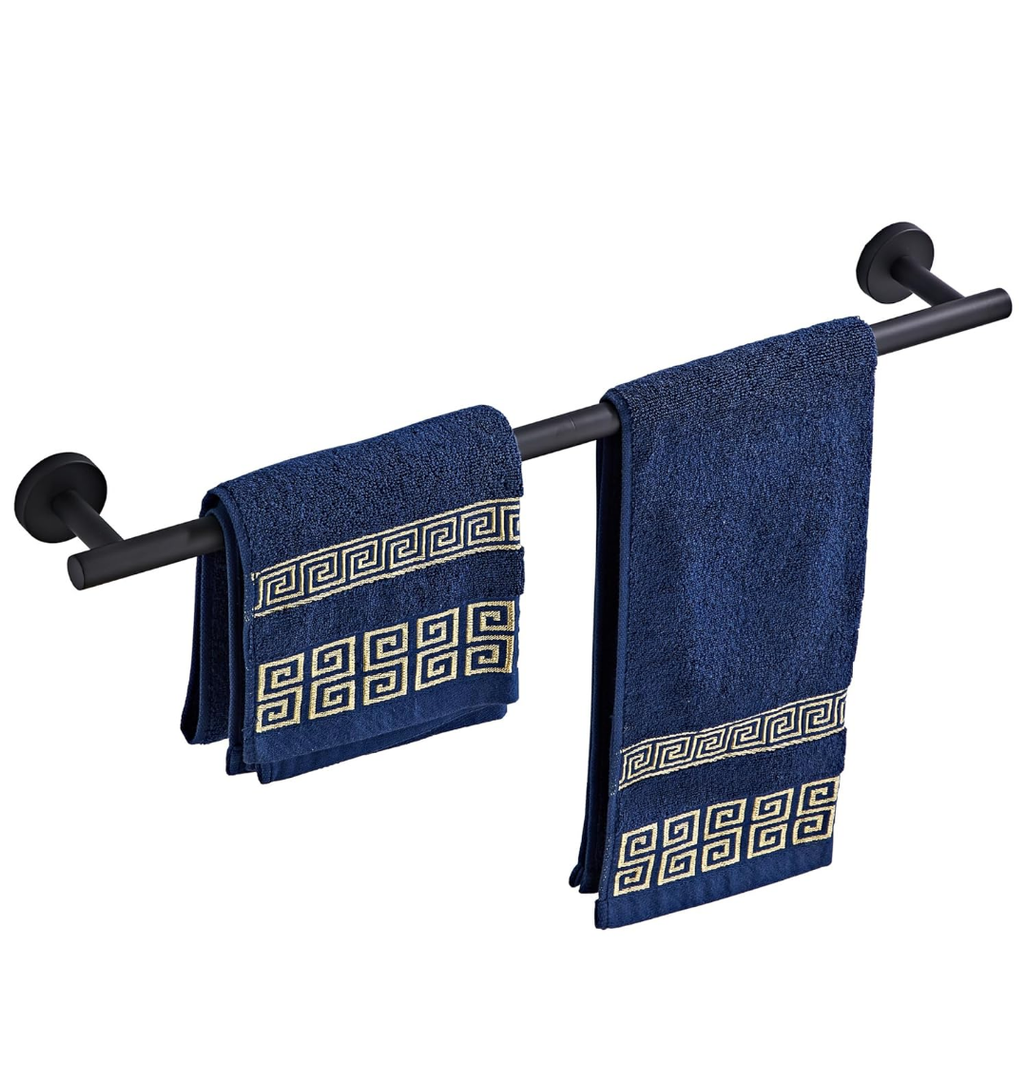 Bathroom Towel Bar,  Towel Rack for Bathroom Wall Mounted, Matte Black Thicken SUS304 Stainless Steel Towel Rod Modern Home Decor(Total Length 24-Inch)