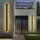 MELUCEE 2 Pack 60 Inch Outdoor Long Wall Lights Black, 5 Color Dimmable