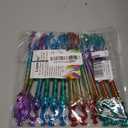 12 PCS Dazzling Peacock Pens Feather Pen With Diamond Colored Phoenix Pens 0.5 Blue Gel Ink For Office Birthday Christmas Party