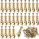 PAGOW 80 Pcs Self-Drilling Anchors, Ancors and Screws for Heavy Duty, Metal Screw Anchors Kit, No Drill and Holes in Wall (40 Pcs Steel Anchors 0.47"x1.57" + 40 Pcs Zinc Screws 0.31"x1.57") (Gold)