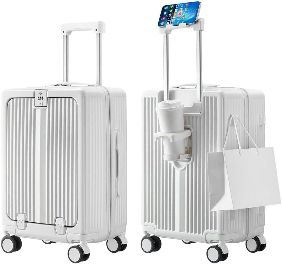 Front Pocket Carry On Luggage 22x14x9 Airline Approved, White, 20''-UF