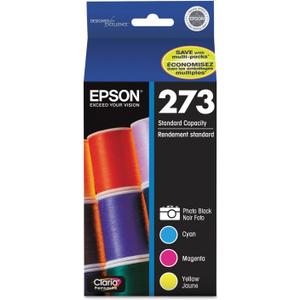 EPSON 273 Claria Ink Standard Capacity Photo Black & Color Combo Pack (T273520-S) Works with Expression Premium XP-520, XP-600, XP-610, XP-620, XP-800, XP-810, XP-820