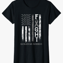 Glioblastoma Warrior US Flag T-Shirt, XL