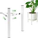 Aripark Plant Stand Indoor Adjustable, Metal Modern Plant Stands, Heavy Duty Stable Plant Pot Small Flower Holder Indoor Outdoor Corner, Fit 8 9 10 11 12 inch Pots, White (Pot & Plant Not Included)