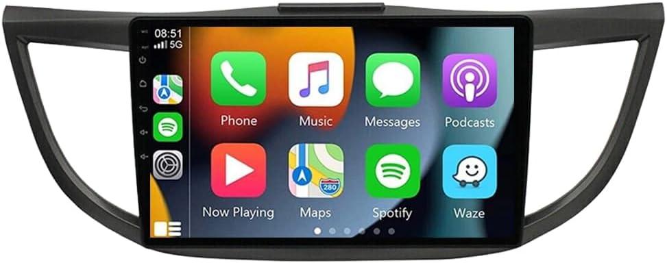 for Honda CRV Radio 2012 2013 2014 2015 2016 Built-in Apple Carplay Andriod Auto 10.1" Touch Screen Car Stereo Support GPS Navigation SWC DSP with Free Reverse Camera (4GB RAM+64GB ROM)