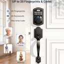 Veise Fingerprint Door Lock Set, Keyless Entry Door Lock, Front Handle Set, Electronic Keypad Deadbolt with Lever Handle, 2 Keys, Auto-Locking, One-time Codes, Easy to Install, Oil Rubbed Bronze