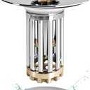 Bathroom Sink Drain Strainer, 3 in 1 Pop Up Bathroom Sink Stopper with Removable Brass Basket Hair Catcher, Universal Sink Plug for 1.06 to 1.6in Drain Hole, Chrome Silver