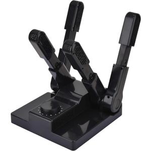 Portable Electric Shoes Boots Dryer and Warmer with Timer Heater and High Output Fan, Folding and Drying Adjustable Rack (Large, Black)