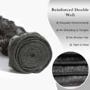 ASHINE Human Hair Bundle Deep Wave Unprocessed Cambodian Raw Hair 24 Inch, Flip Over Quick Weave Wet and Wave Bundles for Women Natural Black