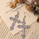 Sacina Gothic Cross Earrings, Zinc Alloy Cross Dangle Earrings, Goth Jewelry Gift for Women