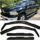 in-Channel Window Rain Guards Deflectors for Dodge RAM 1500 2500 3500 Crew & Mega Cab 2009-2018, Vent Visors Sun Shields for Trucks, Smoke 4PCS