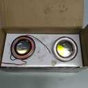 2PCS Car Angel Eye Fog Light, 2.5" Round COB LED Super Bright Vehicle Fish Eye DRL Fog Lamp Bulb, Anti-Vibration Daytime Running Light with Halo Rings, Universal Fit (White/Red)