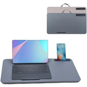 Portable Laptop Desk Fits Up to 16“ Laptops, with Tablet Slot, Built-in Cushion, Great for Home & Office,Lap Desk for Laptop,Lap Desk with Cushion (Dark Grey, Large)