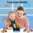 Tic-Tac-Toe Bolt Game, 4-in-1 Handheld Puzzle Games Console, Electronic Tic-Tac-Toe Game for Educational and Memory Growth, Portable Travel Games for Car Ride, Board Games for Kids and Adults (Blue)