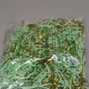 TANMWZK Crinkle Cut Paper Shred Filler 8 oz (1/2 lb) Gift Wrapping & Gift Basket Filler for Christmas,Halloween,Easter Basket Grass Filler(Light green & gold)