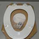 Mayfair Linden Slow Close Toilet Seat, Non Slip Heavy Duty Wood, Easy Install, Elongated, White