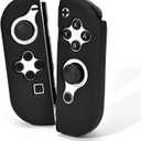 DLseego Protective Case for Switch Joy Con Controllers, 1 Pairs Handheld Soft Silicone TPU Cover Replacement Shell Pure Color Case Suitable for Switch & OLED Model Joy Cons - Black