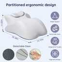 Large 27° Memory Foam Wedge Pillow for Back & Leg Support（Light Gray） | Large ergonomic wedge with 27° angled support for the neck, back, waist, reading, prone relaxation and leg elevation