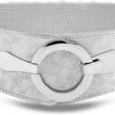 VONMELLI Wide Elastic Waist Belt Women Hip Belt Vintage Stretch Belt with Silver Ring Clasp (S: Fit Waist 27-31 Inches)
