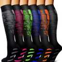 6 Pack Copper Compression Socks for Women and Men Circulation-Best Support for Medical,Running,Nursing,Athletic (Green, M)