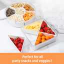 2Pack Veggie Tray With Lid for Fridge Organizer Bins Divided Snackle Box Container with 6 Compartments for Party Serving Platter, Fruit Tray with dip, Snack Storage, Reusable Meal Prep