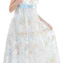 CR ROLECOS Regency Dress Women Empire Waist Regency Costume Victorian Luxurious Satin Southern Belle Dresses, Large