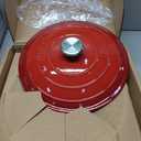 Enameled Cast Iron Dutch Oven - Umite Chef 5QT Pot with Lid & Cotton Potholders - Heavy-Duty Cookware for Bread Baking, Braising, Stews, Roasting (Red)