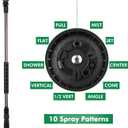 RESTMO 36Long Watering Wand, 180 Swivel Head Metal Garden Hose Wand with 10 Spray Patterns, 3ft Heavy Duty Hose Nozzle Sprayer with Thumb Flow Control, Ideal to Water Hanging Baskets, Shrubs