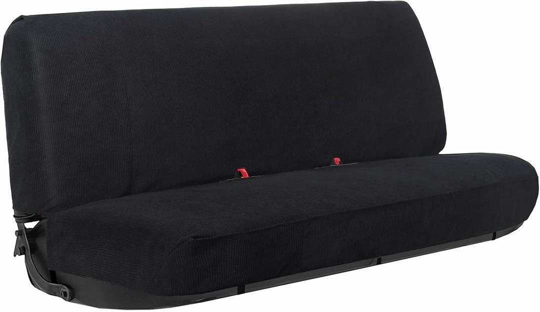 Leader Accessories Front Solid Bench Seat Cover Universal Fits Ford, Chevrolet, Dodge, and Full Size Pickup Trucks Black Leader Accessories Front Solid Bench Seat Cover Universal Fits Ford, Chevrolet, Dodge, and Full Size Pickup Trucks Black