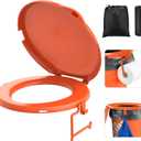 PAHTTO Portable Toilet Seat for 5 Gal Buckets, Camping Toilet Seat with Lid for Adults, Snap-on Toilet Seat with Storage Bags and Disposable Toilet Bags, Camping, Hiking, Emergency, Car, Boat