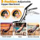 2 Pack Low Beach Chairs for Adults with High Back, Support 400LBS | Portable Beach Chair with 3-Position Adjustable Upper Backrest, Neck Support & Cup Holder for Beach, Caming, Black