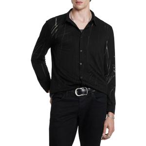 John Varvatos Mens Phoenix Shirt (Black), XS