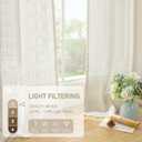 LAMIT Natural Linen Boho Curtains 84 inch Length 2 Panels, Cream Ivory Light Filtering Semi Sheer Panels Back Tab and Rod Pocket Neutral Drapes for Bedroom/Living Room, 34 x 84 Inch