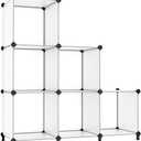 AWTATOS Closet Organizer 6 Cube Closet Storage Shelves DIY Stackable Clothes Storage Organizer Shelving for Closet Bedroom, Home, Translucent