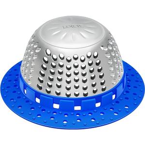 LEKEYE Shower Drain Hair Catcher/Shower Drain Cover/Drain Protector for Pop-Up & Regular Drains (Blue)