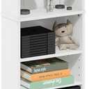 Furinno Jaya DVD Shelf, 8-Tier Tall Narrow CD Rack, Media Shelf with Adjustable Shelves, DVD Storage Cabinets for CD Blueray Game Disc, Easy Assembly, for Living Room, Home Office, White