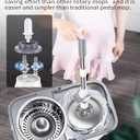 Michao Spin Mop Bucket Deluxe 360 Spinning Floor Cleaning System with 6 Microfiber Replacement Head Refills,62" Extended Handle,4X Wheel for Home Cleaning