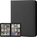 Card Binder 9 Pocket, Double Sided Pockets Trading Card Binder with 30 Sleeves, Premium Zip Trading Card Holder Collector Album Holds 540 MTG (Black)