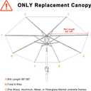 ABCCANOPY 10ft Outdoor Umbrella Replacement Top Suit 8 Ribs (Burgundy)