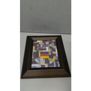Mosaic Abstract with Veine D'Or Bronze Angled Frame, 13" x 15"