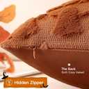 2 x Artscope Halloween Pillow Covers 12 x 20 Set of 2 Decorative Ghost Holiday Pumpkin Throw Pillow Cases Soft Plush Faux Fur Couch Cushion Case for Farmhouse Halloween Sofa Bed Room Home Decor-Rust