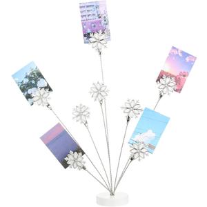 Tandefio Snowflake Gift Card Tree Holder Clip, 8 Branch Multiple Money Family Photo Tree Christmas Card Holder with Clips Picture Frame Stand for Memo Note Wedding Photo Display Office Desk Decor
