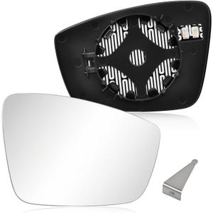 Passenger Side Mirror Glass Compatible with 2011-2018 Volkswagen Jetta, 2012-2016 VW Beetle, 2012-2015 VW Passat, Right Convex Heated Mirror Replacement with Backplate & Holder